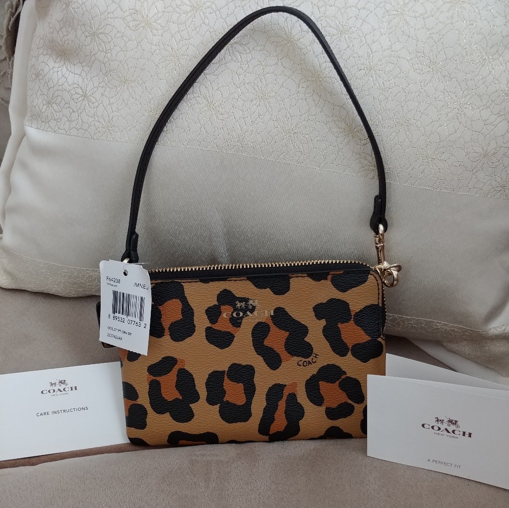 Coach Authentic Cheetah Wristlet